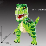 DIY dinosauruse miniehitusklotsid Tyrannosaurus Rex Velociraptor 3D mudel mikroklotsid puslefiguur m&auml;nguasjad lastele kingitus