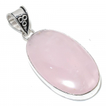 Natural Rose Quartz Gemstone Handmade 925 Sterling Silver Pendant 2.48 u7b32
