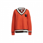 Adidas Originals Tikitud Logo V-kaelusega Kootud J&otilde;uludžemper Naiste Jumpsuit Oranž HS9520 M-L