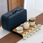 1 komplekt Kung Fu teekomplekt majapidamises &otilde;ues reisimiseks kaasaskantav teekannu komplekt sisaldab teekannu teetassid Tees&otilde;el ja teekomplekti hoiukotti kodu elutuppa Beige Portable Tea Set (tea Tray Bag)