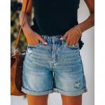 Suvised naiste l&uuml;hikesed p&uuml;ksid Fashion Street Hipster Straight p&uuml;ksid Naiste teksap&uuml;ksid S