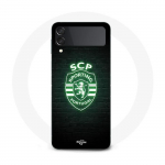 Coque Samsung Galaxy Z Flip3 scp sporting portugal lumineux fond noir
