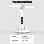 LED-kellaga laualamp USB-laetav h&auml;mardatav laualamp 2 peaga 180 p&ouml;&ouml;ratav kokkupandav silmade kaitse lauaarvuti lugemise &ouml;&ouml;valgustid valge