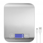 1-10 kg toidukaal, 304 roostevabast terasest digitaalne k&ouml;&ouml;gikaal, kaal grammides ja untsides toiduvalmistamiseks, toiduvalmistamiseks, pakendamiseks, k&auml;sitsi valmistatud, vedelikud Battery(5kg/1g) valge