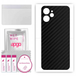 apgo Protective Skin Sticker for the back compatible with Realme 9i 5G, Wrap Film, Foil, Vinyl - Pattern Carbon Black