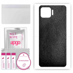 apgo Protective Skin Sticker for the back compatible with Oppo A73 2020, Wrap Film, Foil, Vinyl - Pattern Black Leather