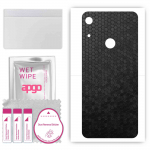apgo Protective Skin Sticker for the back compatible with Honor 8A 2020, Wrap Film, Foil, Vinyl - Pattern Black Honeycomb