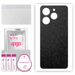 apgo Protective Skin Sticker for the back compatible with Tecno Spark 10 Pro, Wrap Film, Foil, Vinyl - Pattern Black Honeycomb