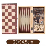 3-&uuml;hes puidust malekomplekt Backgammoni kaasaskantav puidust malekomplekt t&auml;iskasvanutele lastele 29 x 14.5cm