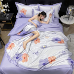 Ice Silk Printing Tepitud suvine voodilina Queen Suurus Pehmed Mugavad tekid Masinas pestav &uuml;hekordne topelttekk 150x200 4tk 150x200cm 1pc quilt