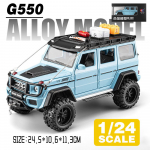 1/24 Scale Mini Auto Simulation BENZ Adenture G550 maastur 4x4 survevalatud heli ja valgusega m&auml;ngus&otilde;idukid, kingitus poistele 1/24-Size24.5*10.6*11.3cm beebi sinine v&auml;rv