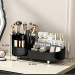 Kosmeetika hoiukarp P&ouml;&ouml;rlev pliiatsihoidja Vanity Table Desktop Meigipintsli korraldaja Huulepulk Lauv&auml;rv Puudripuhver riiul
