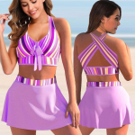 Naiste seksikas monokini ujumiskleit lahtine ujumistrikoo Vintage printiga kaheosaline komplekt Ujumisriided naistele suvine rannabikiinikomplekt S