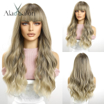 ALAN EATON Naiste parukad Tume pruun ombre roosa parukad Pikk sirge tukkidega parukas Kuumuskindel igap&auml;evaseks peoks cosplay jaoks