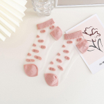 Naiste hingavad sukad Moodsad lillelised v&otilde;rgusilmaga suvised &otilde;hukesed sokid One size beež