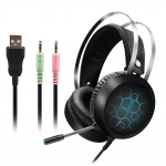 T&otilde;mbekindel muusika-m&auml;nguri peakomplekt paindliku mikrofoniga K&otilde;rvaklapid ruumiline heli USB 7.1 ja 3,5 mm juhtmega k&otilde;rvaklapid PC arvutile X box One PS4 RGB valgus must