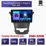 9-tollise Androidi autoraadio Carplay SsangYong Korando 3 Actyon 2 jaoks 2013-2017 Multimeedia Video M&auml;ngija GPS Navigatsioon WIFI 4+64GB 2+32GB