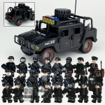 MOC Humvee Black SWAT Kids Koguge ehitusplokkide m&auml;nguasjade relvatarvikud