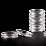 10 tk 40 mm l&auml;bipaistev &uuml;mmargune karbiga m&uuml;ndihoidja kapslihoidja &uuml;mmargune plastik maoting