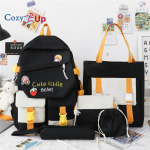 Seljakott Kulumiskindel kontrastv&auml;rv Suure mahutavusega algkooli koolikott 5-osaline komplekt 32x44x13cm roosa