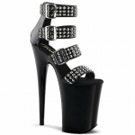 Naiste sandaalid Fashion Rivet Fashion k&otilde;rge kontsaga &otilde;hukese kontsaga tantsukingad 20cm23cm konts 13cm platvorm YKC 33 must