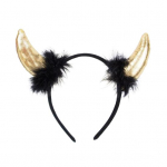 Devil Horn Decor peapael Palus kangast k&auml;sitsi valmistatud kerge elastse disainiga juukser&otilde;ngas Cosplay peod Halloweeni aksessuaarid D