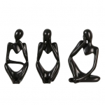 3 tk Abstraktne m&otilde;tleja kujuke, mini istuv m&otilde;tleja vaigukuju skulptuur elutuba kodukontori raamaturiiul t&ouml;&ouml;laua kaunistus kuldne