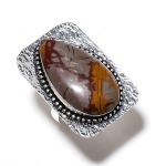 Noreena Jasper Gemstone Handmade 925 Sterling Silver Jewelry Ring Size 8 i5p91
