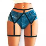 Seksikad naised Elastne aluspesu Ilusad jalasukapaelad Sukahoidjad Bondage v&ouml;&ouml; Moedekoratsioon Sensuaalne pesu Alusp&uuml;ksid S must