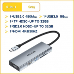 Essager 5 in 1 USB C HUB HDMI-4K dokkimisjaama jaotur Macbooki adapter s&uuml;learvuti jaoks USB 3.0 Type C hall