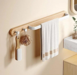 P&auml;hklipuidust vannitoa k&auml;ter&auml;tikuivati ​​metallvardaga, seinale kinnitatav vannir&auml;tikuriiul, vannitoa konksuga konksuga kodus rippuvad riiulid 48CM valge