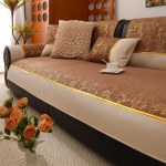 Kuldne Bronzing Velvet libisemisvastane diivanikate, Four Seasons diivanipadja kate elutoa m&ouml;&ouml;bli jaoks kaitsev diivanir&auml;tik Pillow Case-45x45cm helepruun v&auml;rv