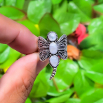 Natural Rainbow Moonstone Gemstone 925 Sterling Silver Ring Size 7.5 q6a77