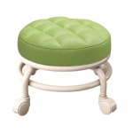 Madala k&otilde;rgusega rullitav taburet 360-kraadiste ratastega Kunstnahast k&auml;snat&auml;idisega padi Moodne kodukontori pood &Uuml;mmargune rulltabur istmetool must