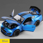 1/18 Ford Mustang Shelby GT500 Sulamist Sportauto Mudel Valatud Metallist V&otilde;idus&otilde;iduauto S&otilde;idukite Mudel Heli ja Valgus Laste M&auml;nguasi Kingitus sinine