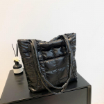 Yogodlns Kvaliteetne talvine suure mahutavusega kandik, mood, sulgedega polsterdatud k&auml;ekott Naiste kaenlaaluste kott Tepitud &uuml;hev&auml;rviline &otilde;lakott 36x6x29cm