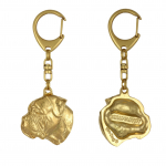 Bullmastiff - Gilded key ring with dog, handbag decoration, luxury accessory by Art-Dog brand