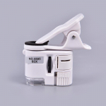 60X universaalne mobiiltelefoni miniklambriga LED UV-valgustite mikroskoobi luup valge