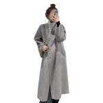 Naiste villane jope aluskrae &uuml;hev&auml;rviline kaherealine mantel keskmise pikkusega termiline pikkade varrukatega pendelr&auml;nne tutvumine kevad s&uuml;gis talv mantel S hall