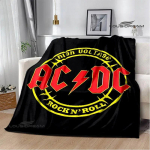 Rockb&auml;nd AC/DC retrotr&uuml;kiga flanellist soe pleed piknikutekk voodikate viskepleed voodipesu S&uuml;nnip&auml;evakink 30x40in