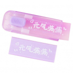 Gradient-kustutuskumm V&auml;ike, v&auml;hem j&auml;&auml;ke Hea v&auml;limusega kiire eemaldamine L&otilde;hnatu p&uuml;hkimispuhastus TPR Push Pull kustutuskumm Shelli kirjatarvetega lilla