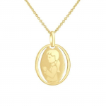 Pendentif Enfants - L&Eacute;A & ARTHUR - FILLE - Or Jaune 375 - 21x14 mm - Bijou Anallergique