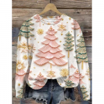 Naiste j&otilde;ulumaja graafiline pullover, pikkade varrukatega topid, naiste r&otilde;ivad, t&auml;nav, hiphop, &uuml;lisuured, r&otilde;ivad S