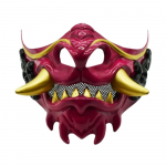 Kleit Cosplay Punane Prajna Mask Cosplay Poolmaski M&auml;nguasi Loominguline Samurai Cosplay Mask T&uuml;druk must