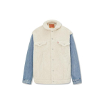 Levis S&uuml;gis/Talv 23 Patchwork Kraega L&otilde;tv Pikkade Varrukatega Denim Jakk Meeste Jakk Sinine Valge A5783-0000 M