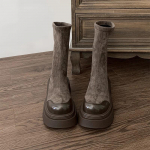 Disainer Vintage Naiste Elastsed Moodsad Pahkluusaapad Moodsad Slip-On L&uuml;hikesed Saapad S&uuml;gis Talv Platvormkontsaga Naiste Kingad 35