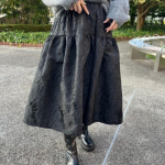 Korea mood s&uuml;gis-talvine naiste žakaarseelik k&otilde;rge v&ouml;&ouml;kohaga lilleline pallikleidi seelik elegantne naiselik &scaron;ikk midi seelik naistele One Size