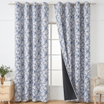 T&auml;iesti pimendavad puuvillased ja linased kardinad Ameerika retro sinised lillelised 140*260cm