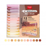 12 v&auml;rvi nahatooni markerid pliiatsid Nailon pehme pea akr&uuml;&uuml;l markerid veekindel pliiats pehme pintsel ots Nahav&auml;rv figuurimaalimise kool 12Colors