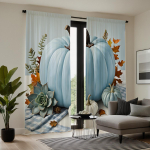 2tk HD sinine k&otilde;rvits S&uuml;gisene dekoratiivne kardin Sinine lips digitaalprindiga kardin Kodukaunistamise stiil Kaunista elutuba olla W52H63inchW132H160cm gray